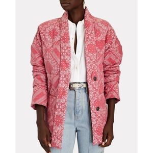 OVERLOVER Kerry Quilted Jacket in Faded Red Bandana